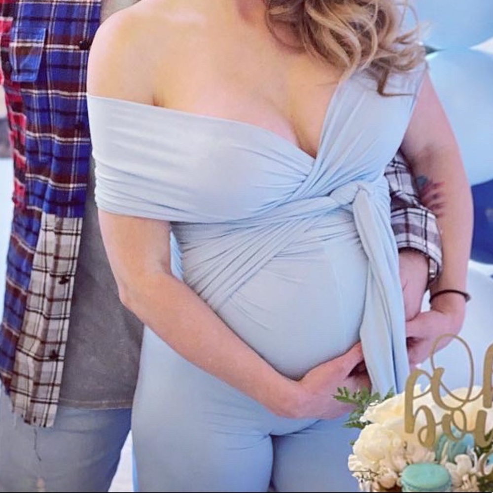 Blue Pregnancy Jumpsuit